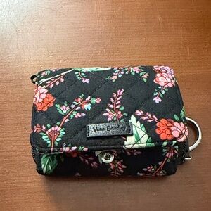 Vera Bradley Black and Pink Floral Wallet